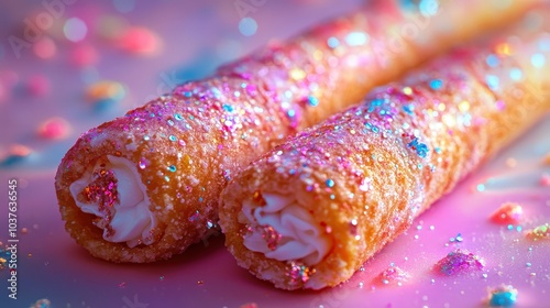 Evolution of Taste: Vibrant Cannoli in Cosmic Holography Style photo