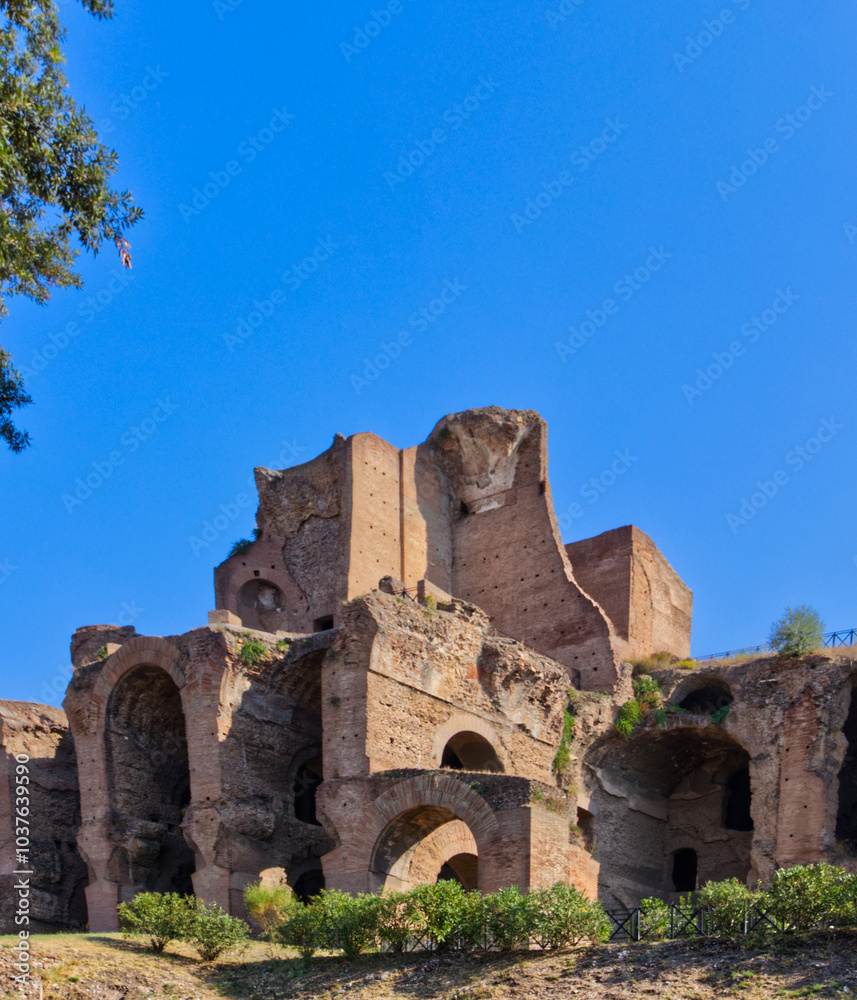 Disfigured over the centuries, ancient structure, Rome, Italy