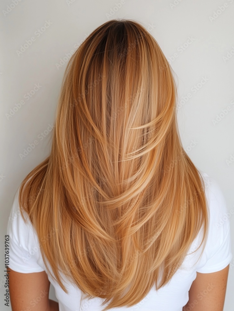 Fototapeta premium model with Honey Blonde hair color