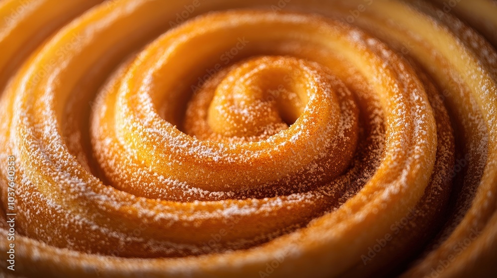 Fototapeta premium Sweet Churros Delight in Circular Formation from Top-Down Perspective