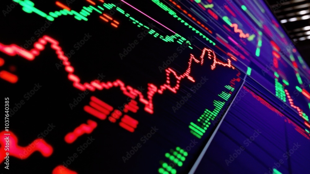 Fototapeta premium Stock Market Data on a Screen