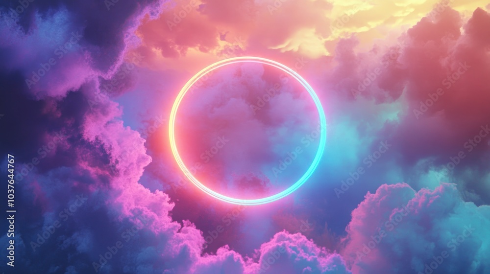 Neon Circle in the Clouds Neon Circle in the Clouds
