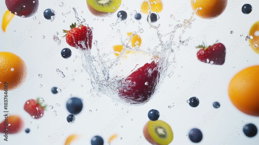 Fruits Splashing in Water Fruits Splashing in Water