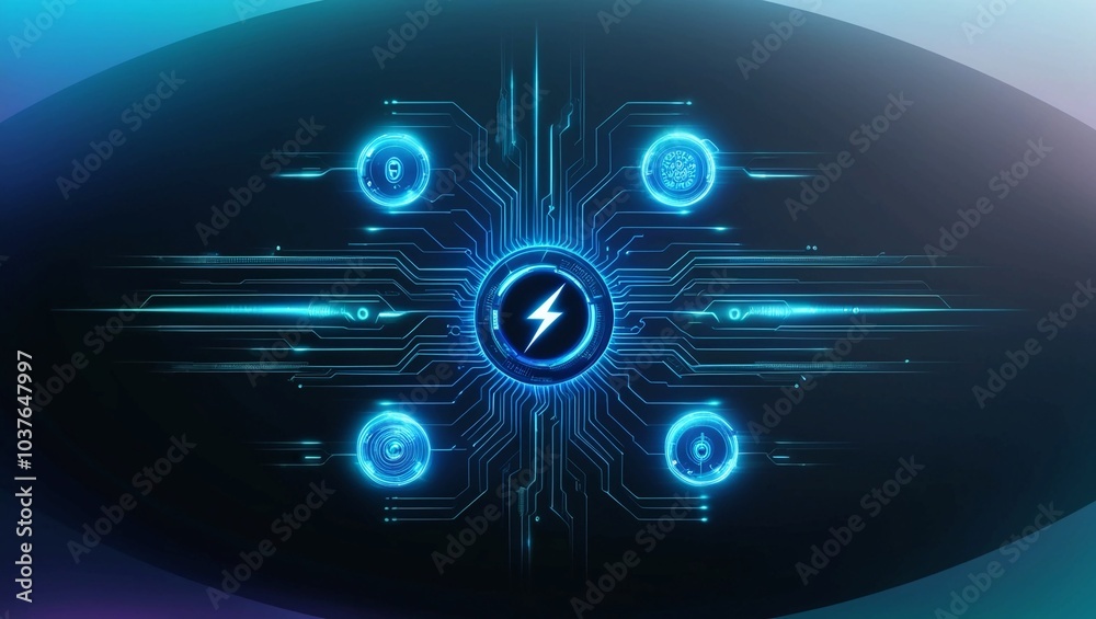 A powerful surge of electricity with a vibrant, glowing lightning bolt, representing energy, power, and futuristic technology A powerful surge of electricity with a vibrant, glowing lightning bolt, representing energy, power, and futuristic technology