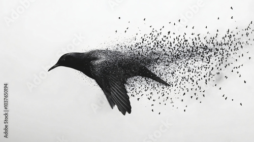 A flock of starlings performing a murmuration