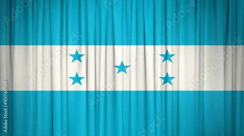 Honduras, Republic of Honduras Flag and Theater Curtain Image. photo