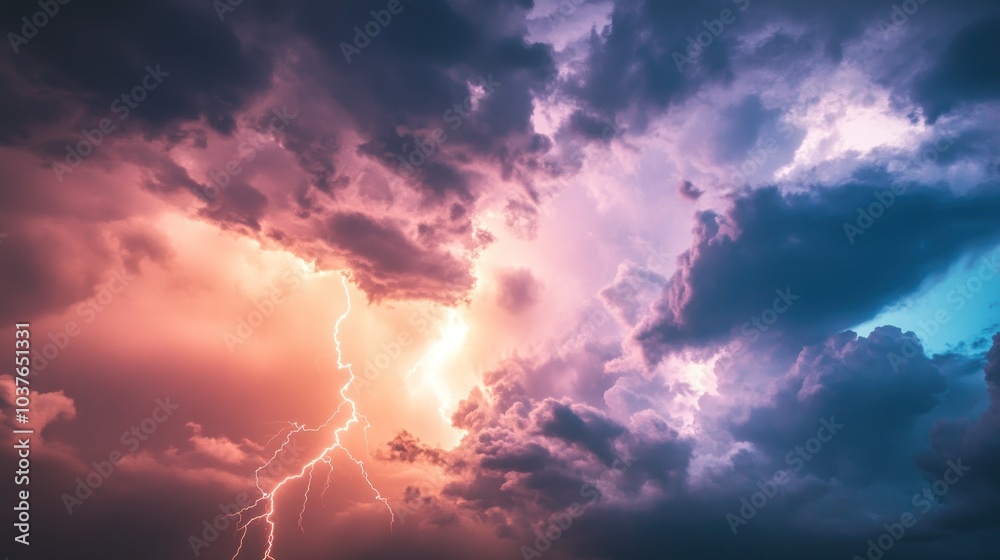 Obraz premium Lightning Storm Sky