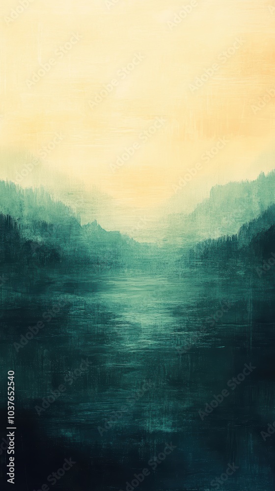 Fototapeta premium Turquoise Gradient Landscape with Dark Hues