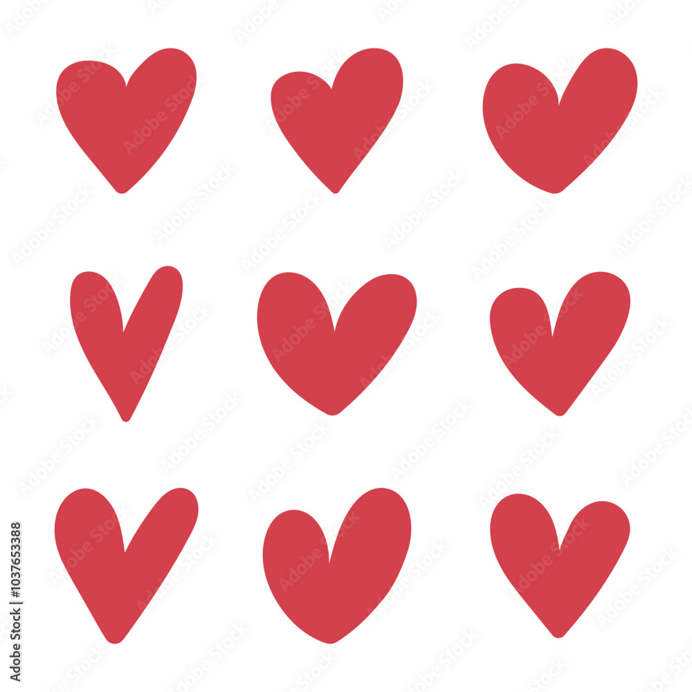 Vector Hand Drawn Heart Icon Set Vector Hand Drawn Heart Icon Set