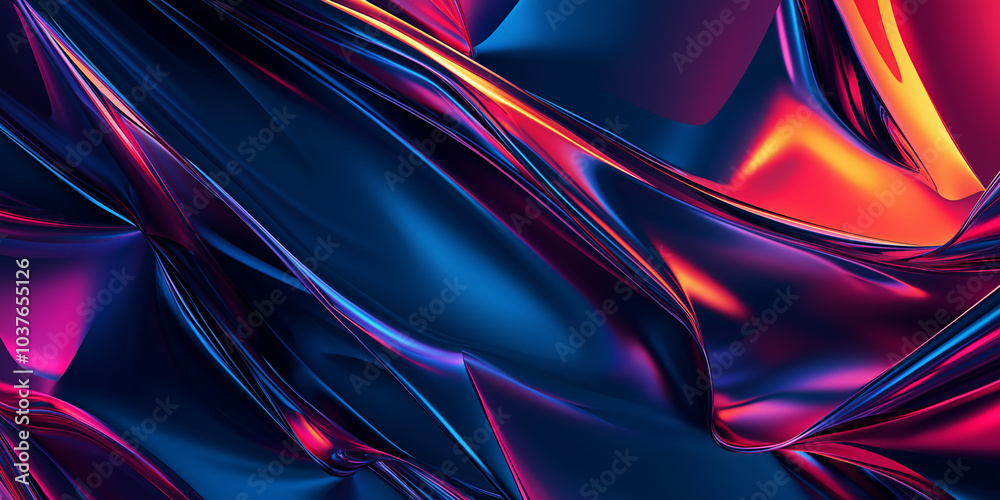 Glossy abstract digital waves in deep blue and magenta tones, creating a vibrant and futuristic design with smooth reflections, selective focus
Glossy abstract digital waves in deep blue and magenta tones, creating a vibrant and futuristic design with smooth reflections, selective focus