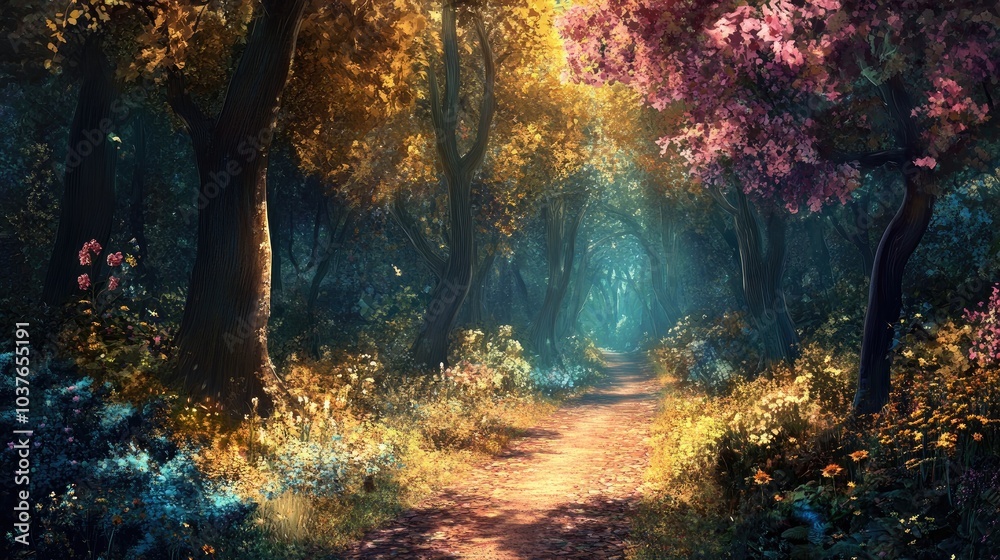 Fototapeta premium Path Through the Enchanted Woods