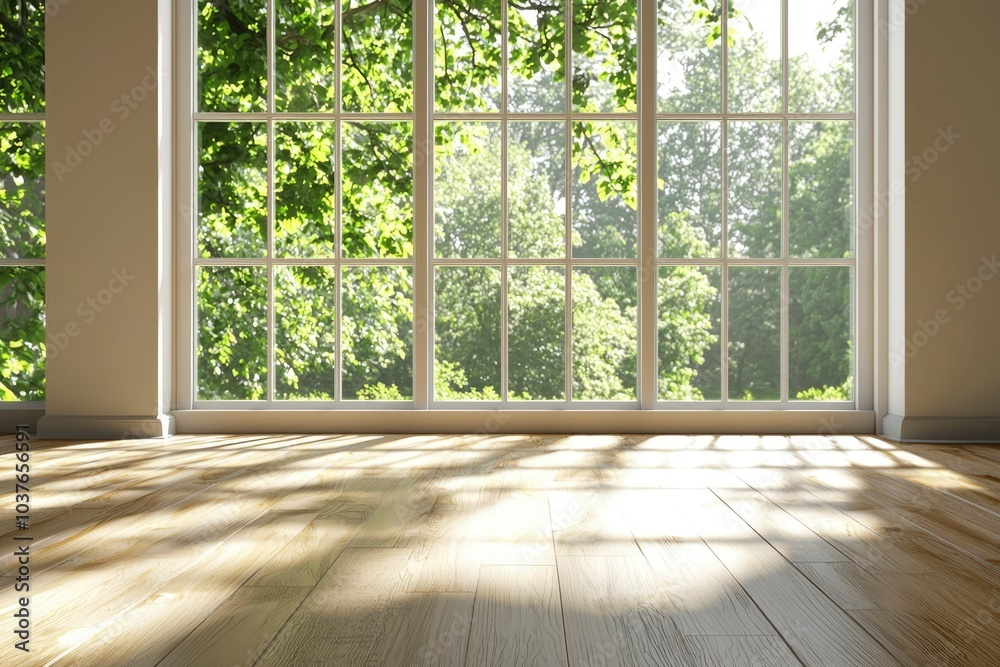 Sunbeams Through a Window onto a Wooden Floor Sunbeams Through a Window onto a Wooden Floor