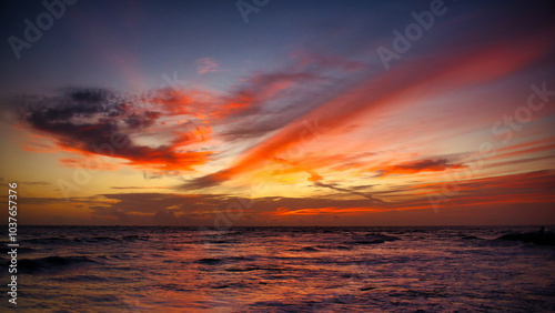 Beautiful sunset over the sea
