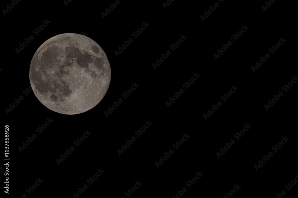 A high-resolution photograph of the full moon, capturing the intricate details of its surface against the dark night sky. A high-resolution photograph of the full moon, capturing the intricate details of its surface against the dark night sky.