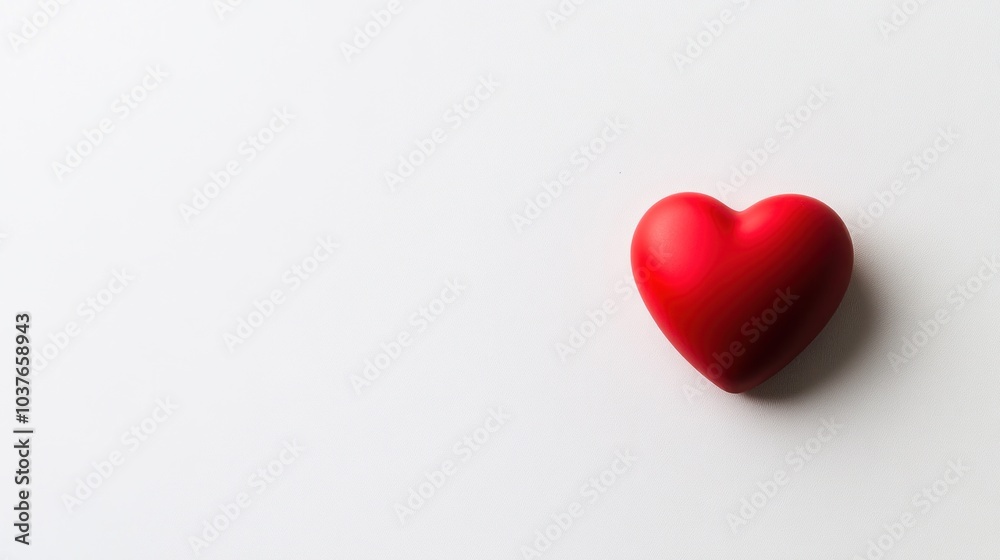 Red Heart on White Background Red Heart on White Background