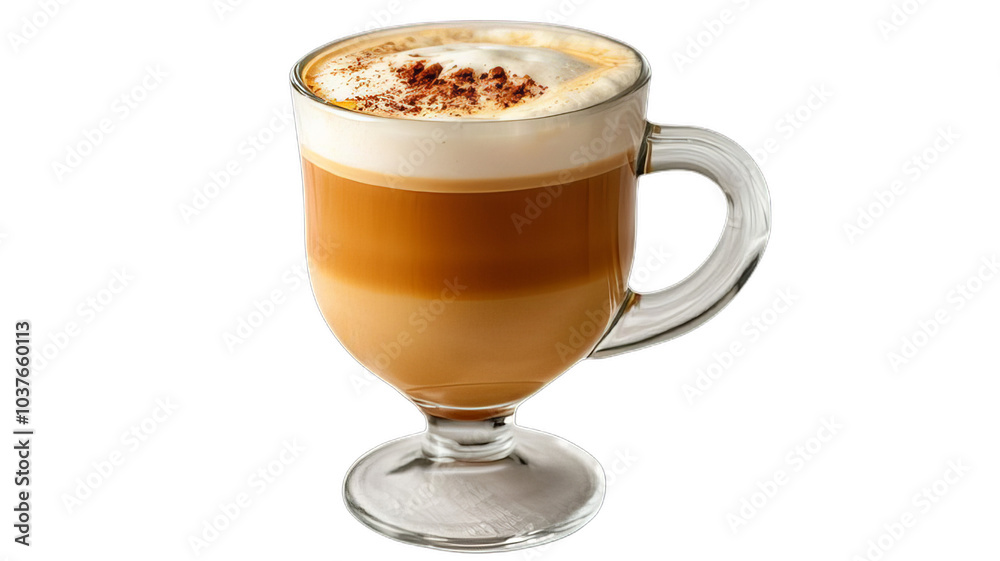 Layered latte with foam, perfect for a cozy morning Layered latte with foam, perfect for a cozy morning