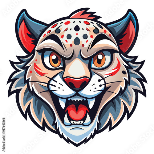 Ferocious Snow Leopard Mascot Design Illustration