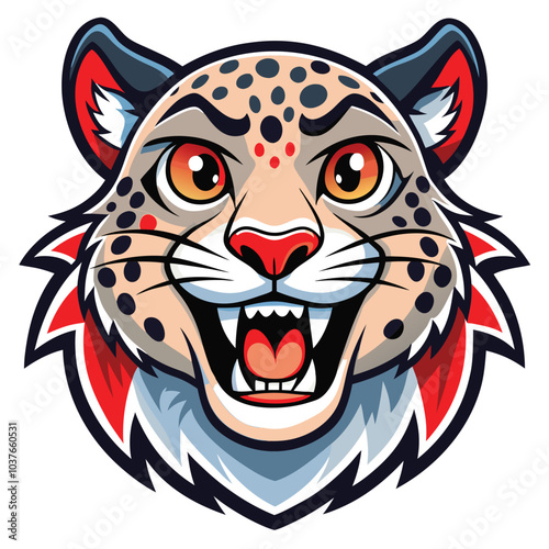 Smiling Cartoon Cheetah Mascot Design Illustration