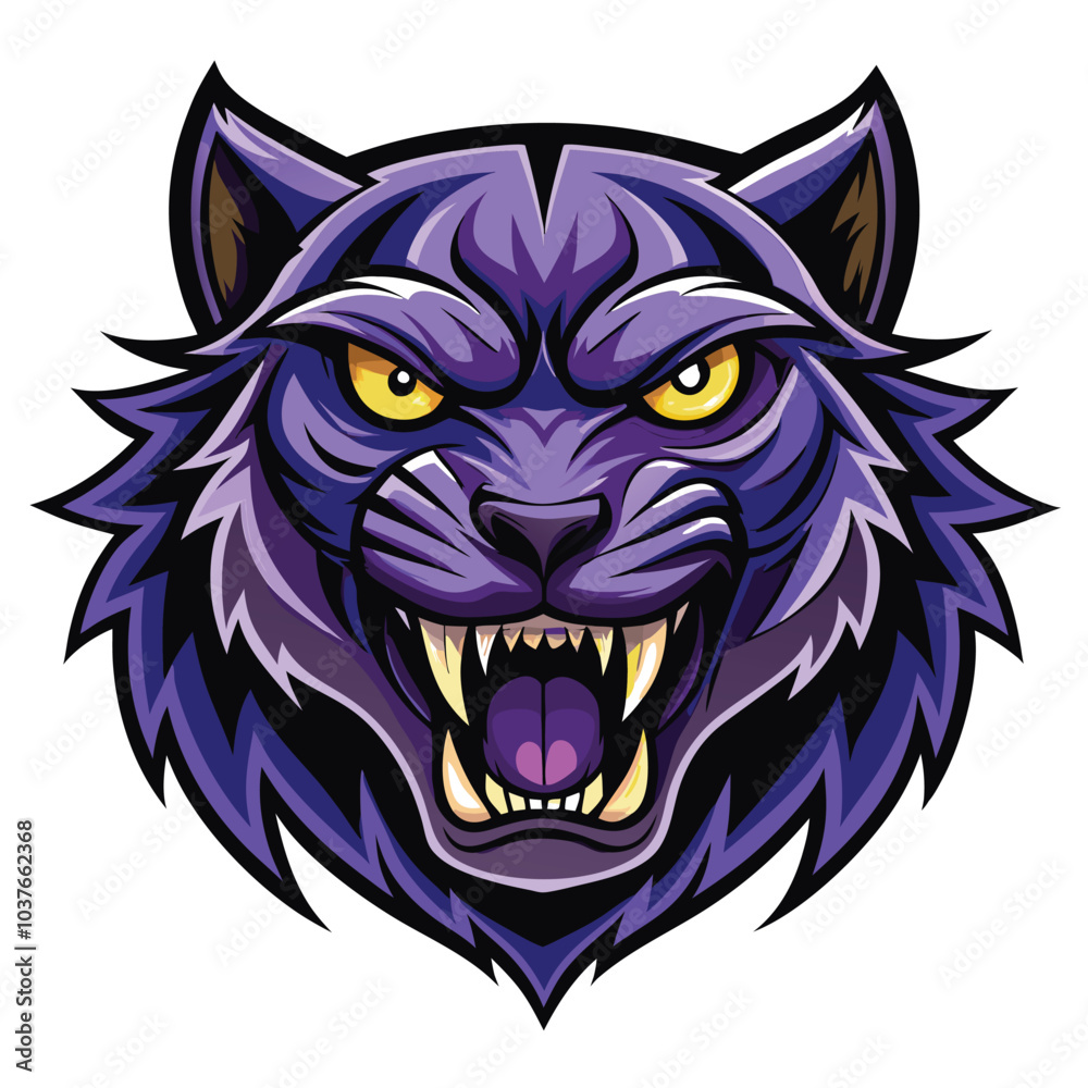 Obraz premium Purple Feline Predator with Sharp Teeth