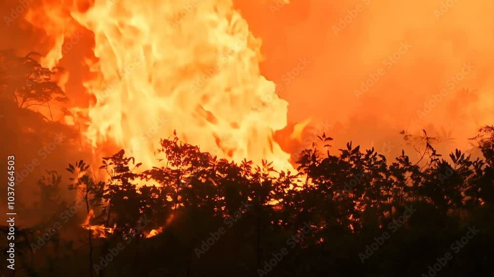 A Devastating Wildfire is Engulfing Dense Vegetation in the Area, Causing Catastrophic Damage A Devastating Wildfire is Engulfing Dense Vegetation in the Area, Causing Catastrophic Damage