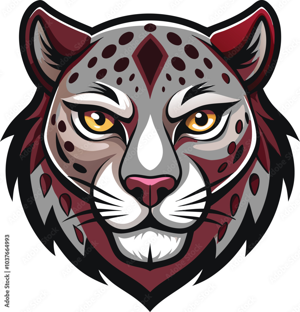 Obraz premium Snow Leopard Mascot Head Illustration Design