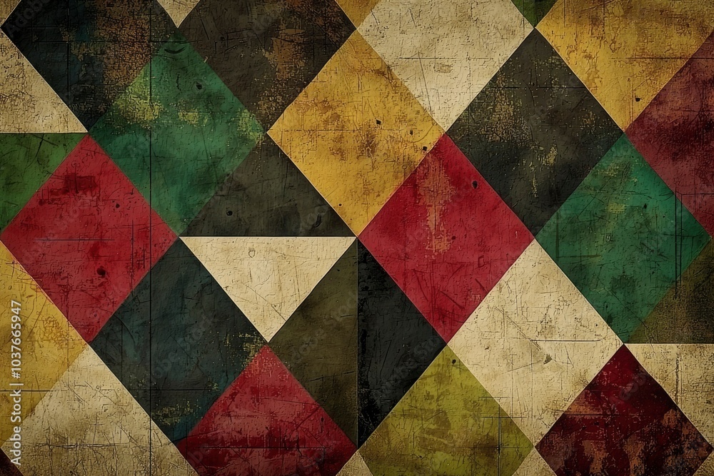 Abstract Geometric Pattern with Distressed Texture Abstract Geometric Pattern with Distressed Texture