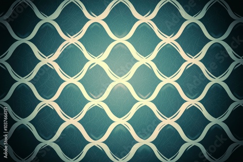 Abstract Pattern with Curved White Lines on a Textured Teal Background