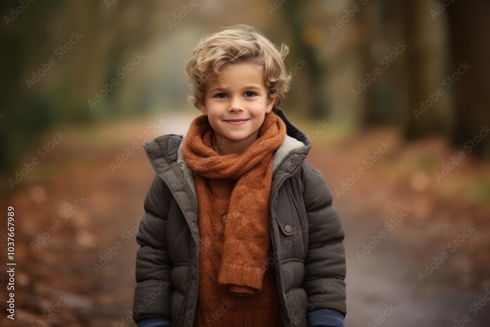 Portrait of a cute little boy in the autumnal park. Portrait of a cute little boy in the autumnal park.