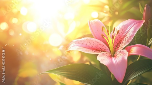 Pink Lily in the Sunlight