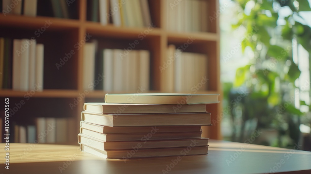 Stack of Books in a Library Stack of Books in a Library