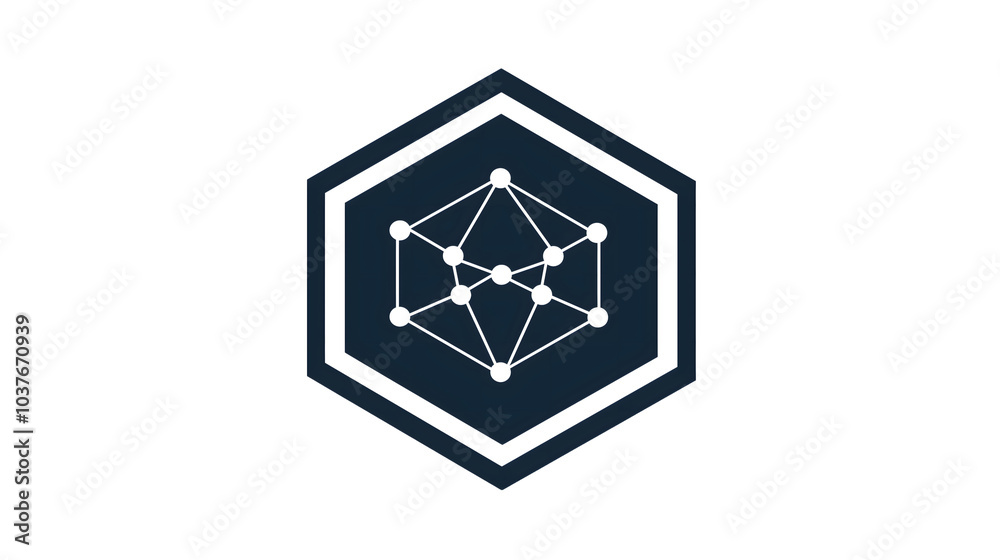 simple hexagon shape with abstract network pattern on a white background simple hexagon shape with abstract network pattern on a white background