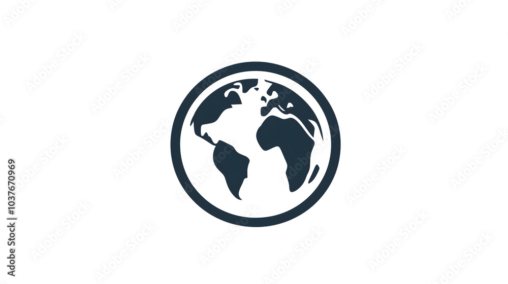 sleek minimalist globe icon on a white background sleek minimalist globe icon on a white background