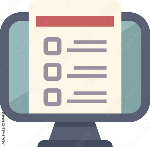 Computer monitor is displaying an online survey form, inviting users to provide their feedback by selecting from a list of options presented as checkboxes