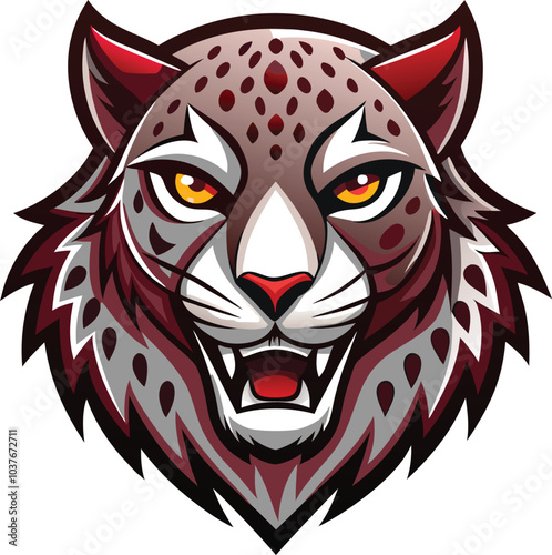 Fierce Snow Leopard Mascot Head Design