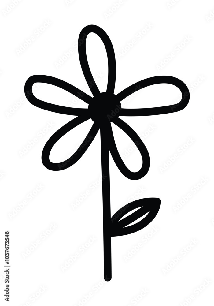 Vector Hand Drawn Flower Icon