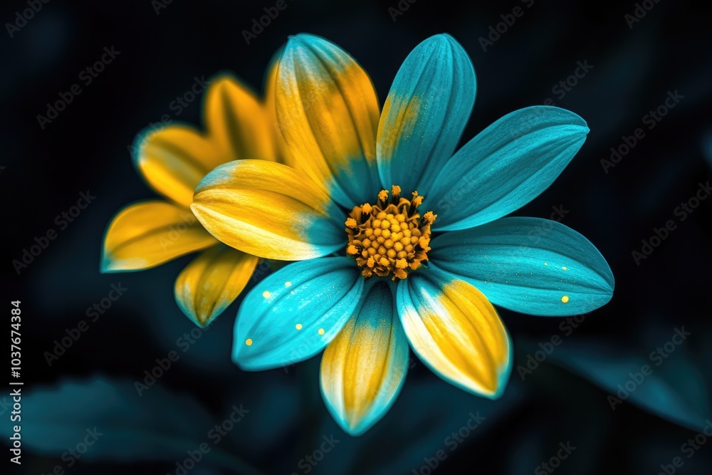 Neon Color Light Flowers on Black Background Neon Color Light Flowers on Black Background