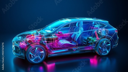 Advanced Hybrid Car Blueprint Integration Display