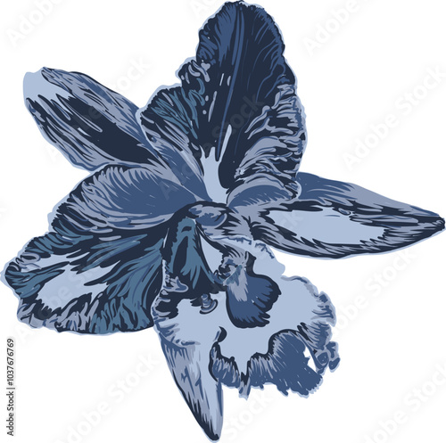 Vector oriental motif of flowers. Original floral design, exotic flowers, tropical leaves