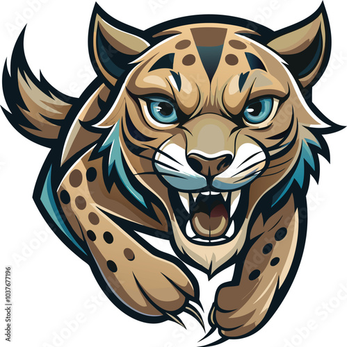 Ferocious Wildcat Mascot Design Illustration photo