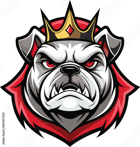 Angry Bulldog King Mascot Logo Design