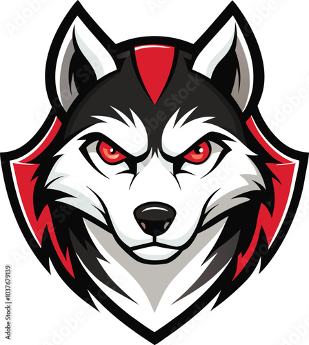 Fierce Husky Mascot Logo Design Illustration