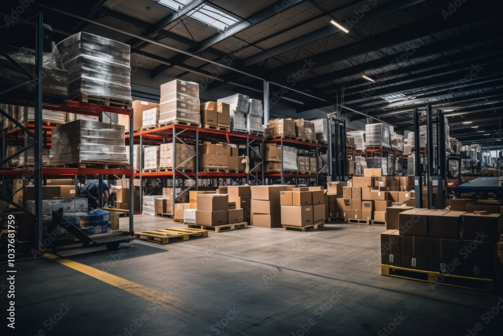 Interior of a large empty warehouse Interior of a large empty warehouse