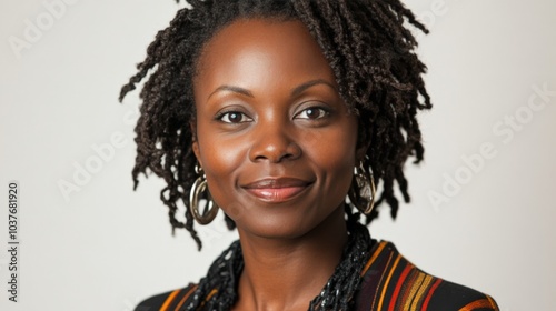 Portrait of a woman with a sincere and joyful smile