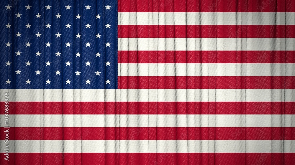 Obraz premium USA flag, United States Of America and Theater Curtain Image.