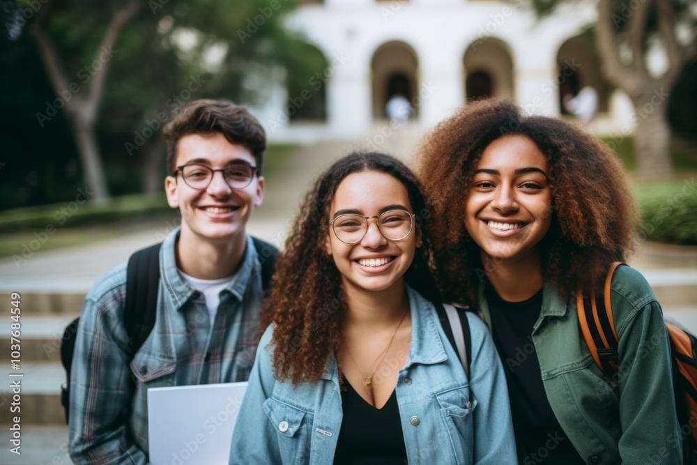 Portrait of a smiling diverse group of students Portrait of a smiling diverse group of students