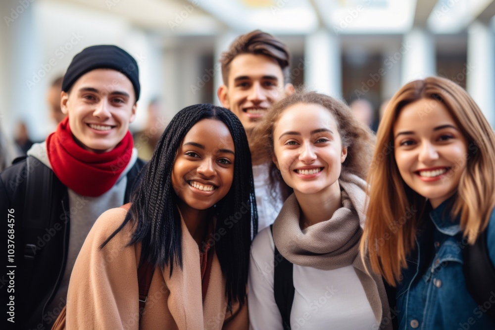 Portrait of a smiling diverse group of students Portrait of a smiling diverse group of students