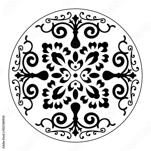 georgian style pattern for tattoo 
 logo background. vector illustration.