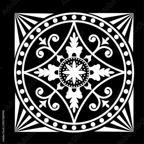 georgian style pattern for tattoo 
 logo background. vector illustration.