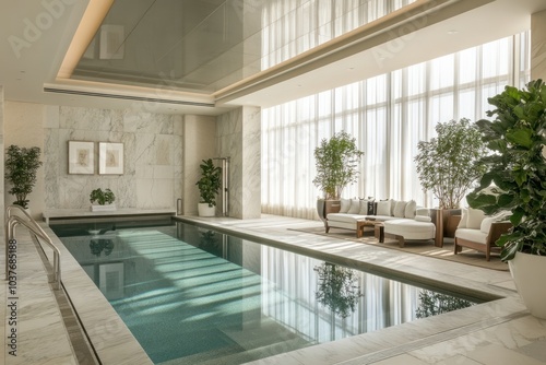 indoor swimming pool and place to relax