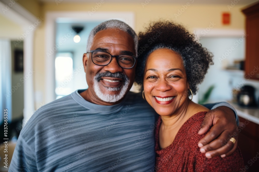 Portrait of a senior couple smiling in their new home Portrait of a senior couple smiling in their new home